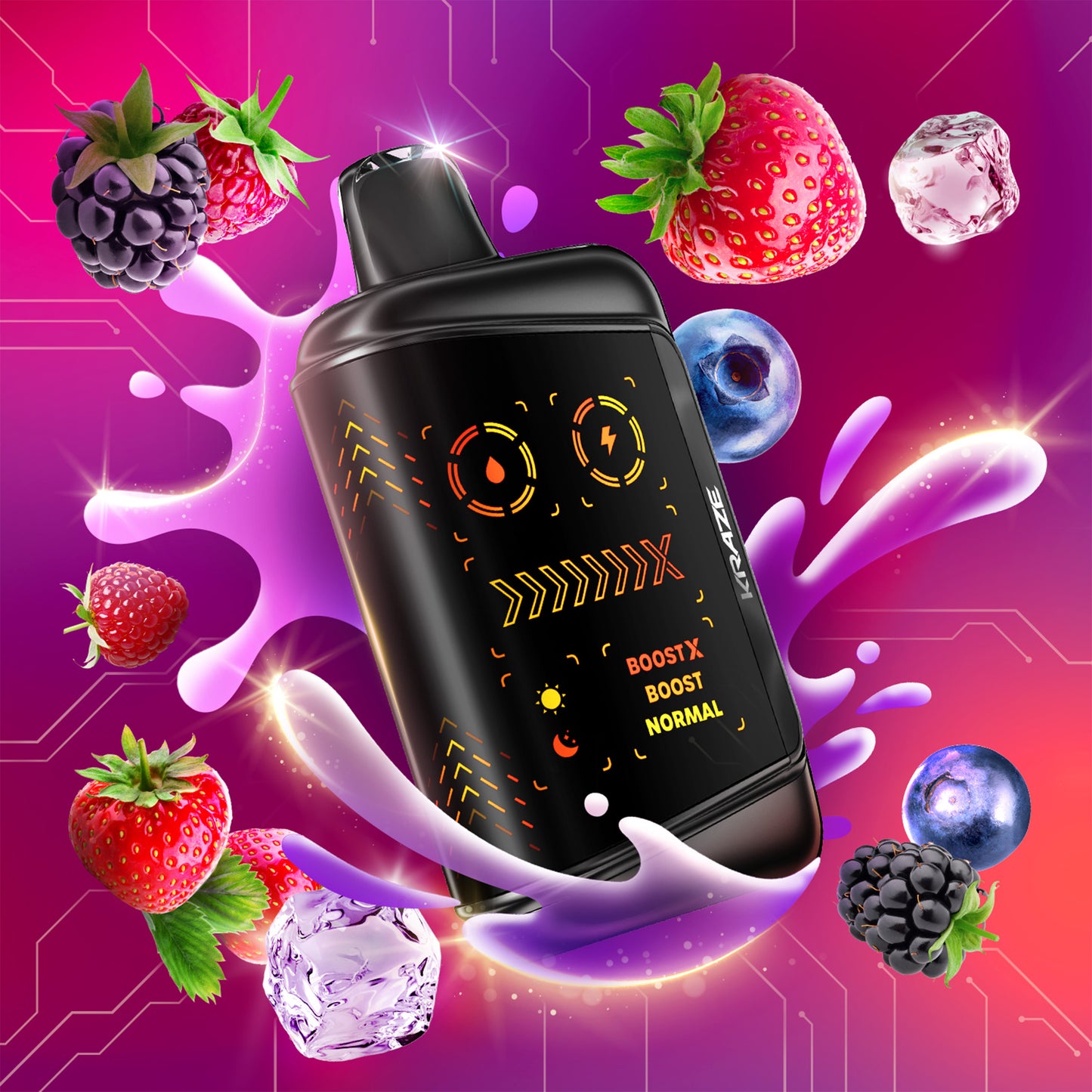 Kraze Mega X - Quad Berry Ice