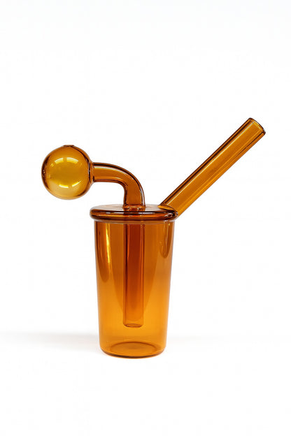 4" Cup Shaped Glass Oil Burner Bong