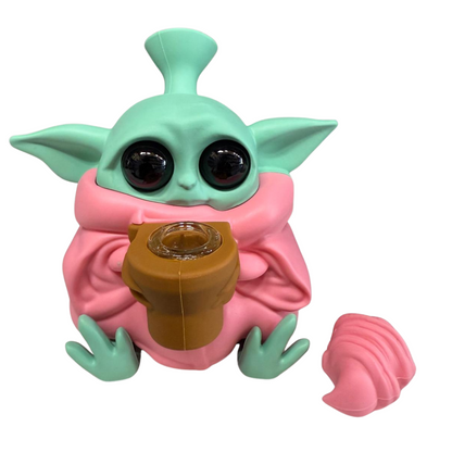 4.8'' Baby Yoda Silicone Water Pipe With Softy Ice cream