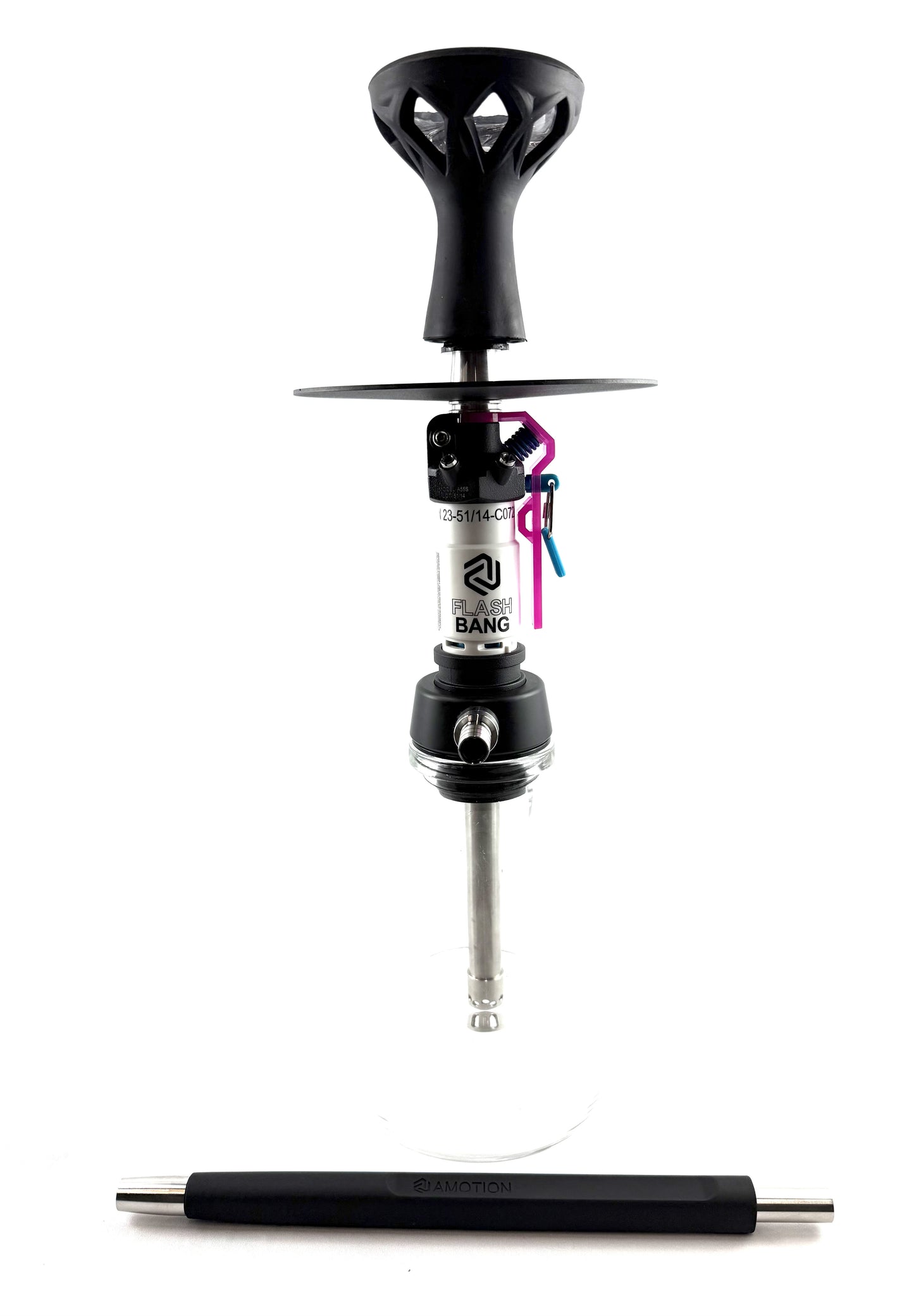 19" Flash Bang Clear Glass Base Single Hose Hookah