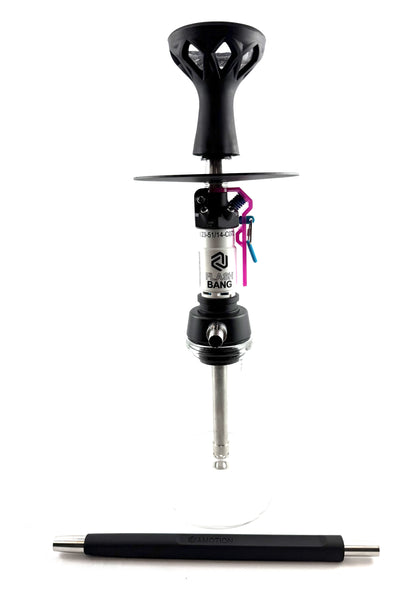 19" Flash Bang Clear Glass Base Single Hose Hookah