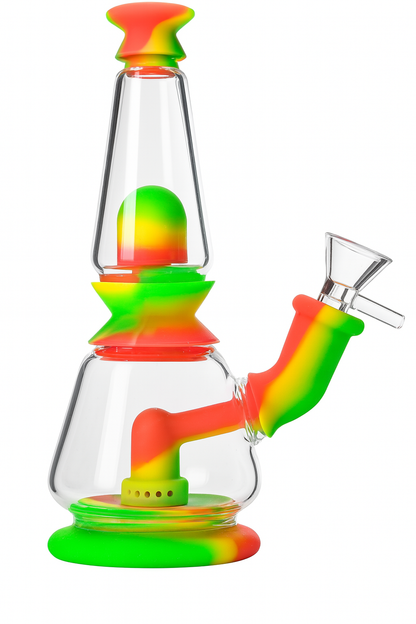 7.5'' Silicone Dual Chamber Modular Glass Bong