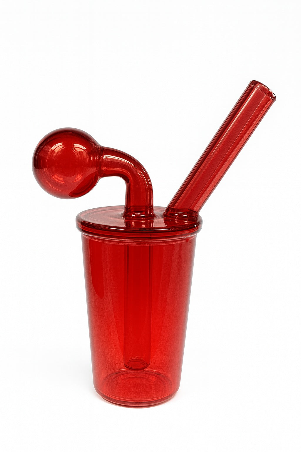 4" Cup Shaped Glass Oil Burner Bong