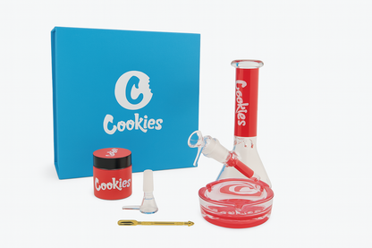 Smoke Set 7.5" Cookies Bite Glass Rig w/ Grinder