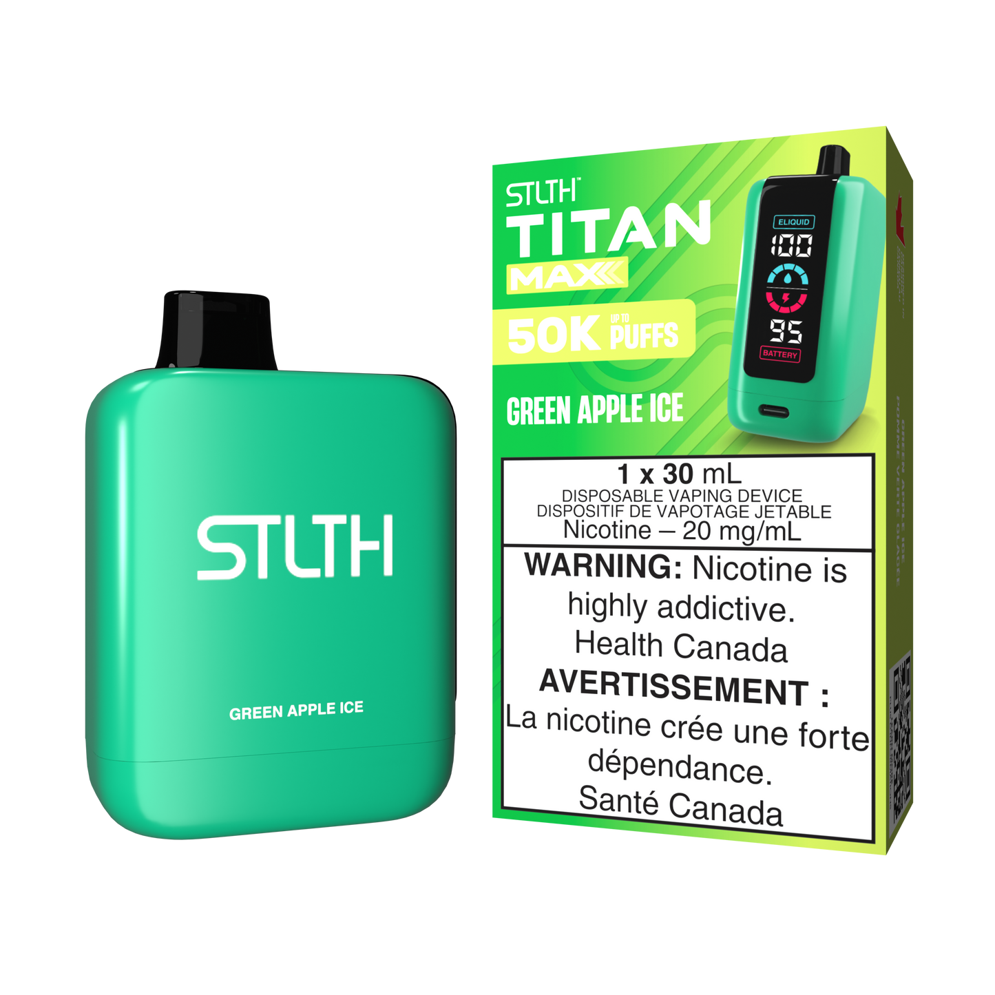 STLTH TITAN MAX - GREEN APPLE ICE