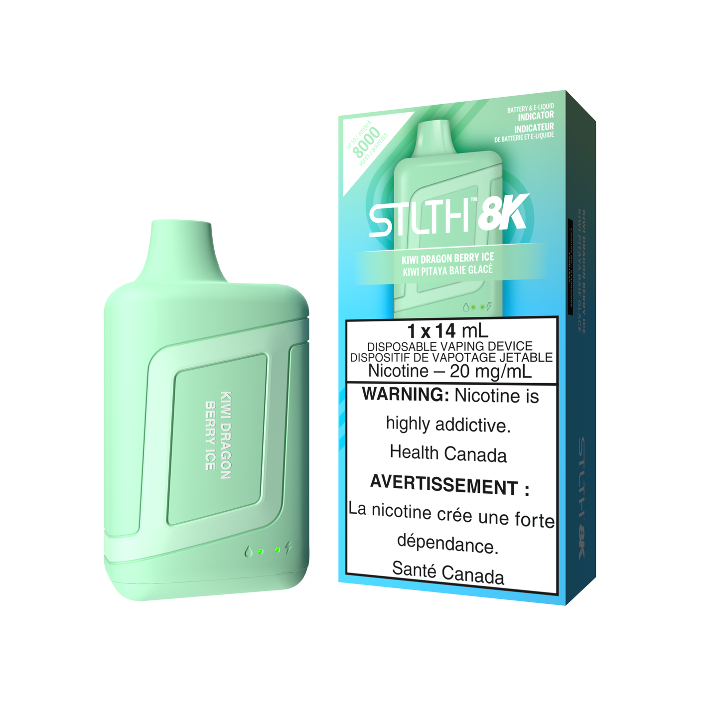 STLTH 8K PRO DISPOSABLE - KIWI DRAGON BERRY ICE