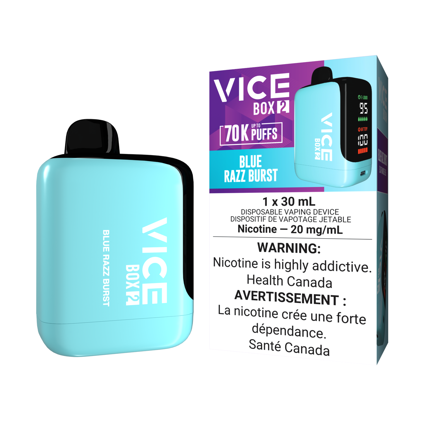 VICE 70K- BLUE RAZZ BURST