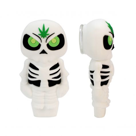  4"  Silicone GLOWING  SKELETON HAND PIPE