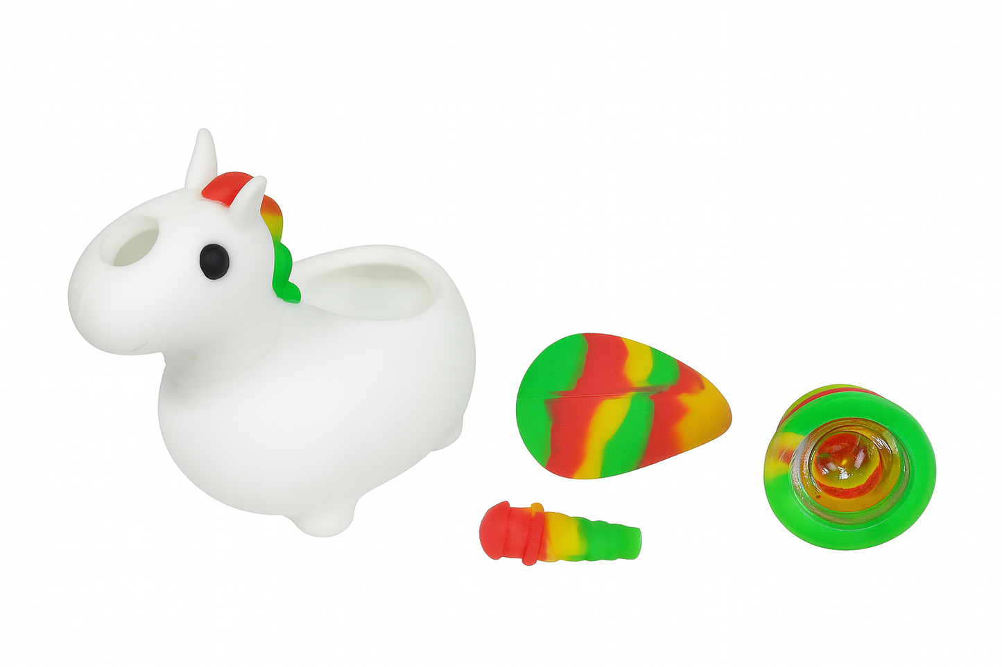 Unicorn Water Pipe with Glass Bowl Glass Pipe Silicone Pipe 