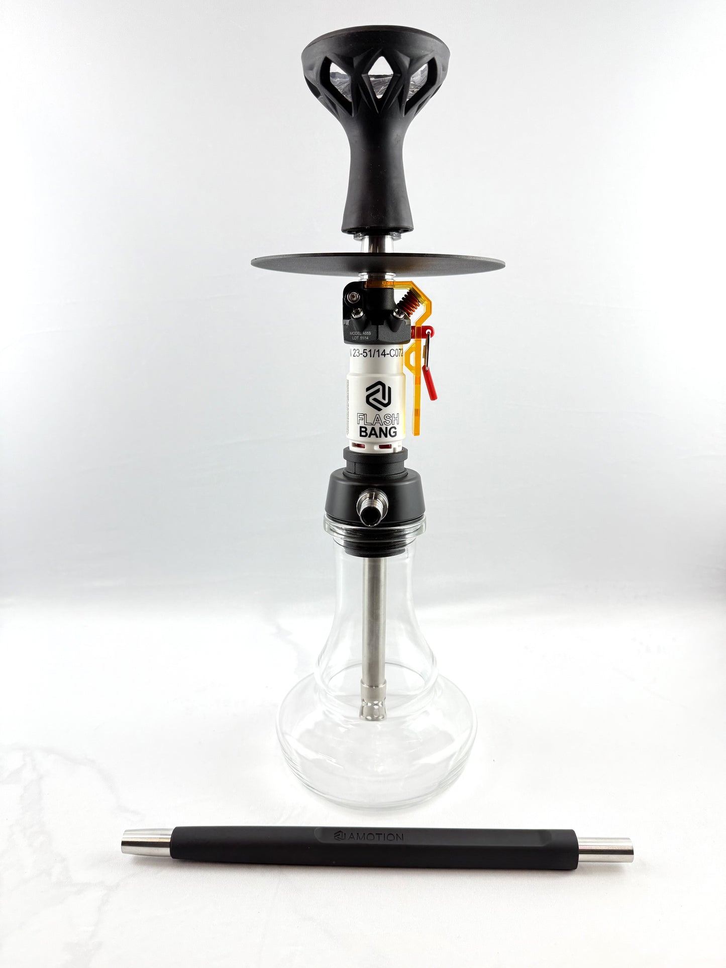 19" Flash Bang Clear Glass Base Single Hose Hookah