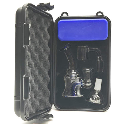 4" Glass Dab Rig Beaker travel set with slide bowl
