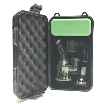 4" Glass Dab Rig Beaker travel set with slide bowl