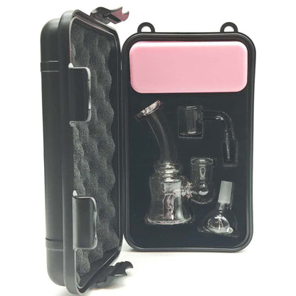 4" Glass Dab Rig Beaker travel set with slide bowl
