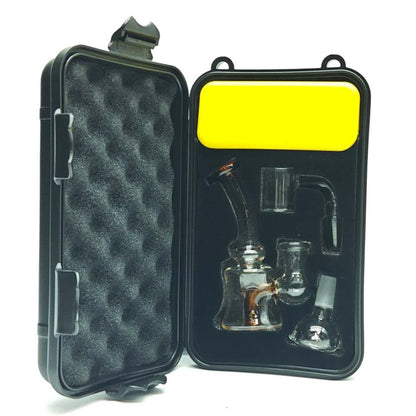 4" Glass Dab Rig Beaker travel set with slide bowl