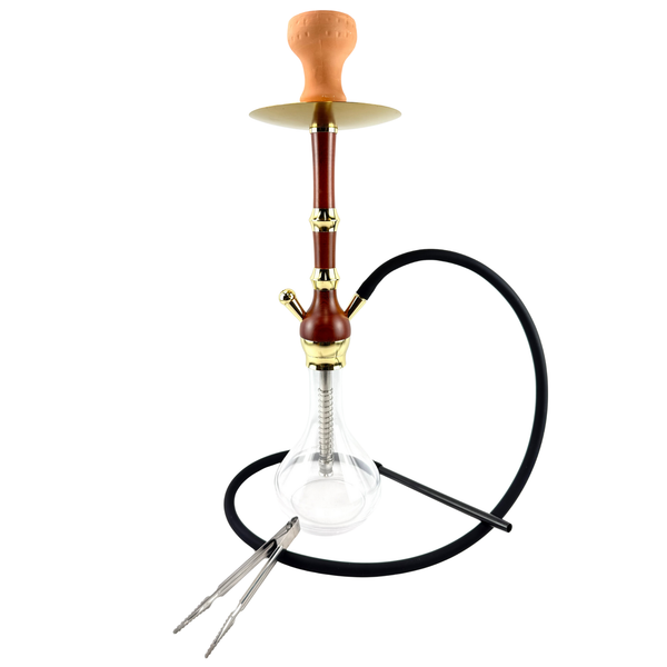 23" Gold Havana Teardrop Base Single Hose Hookah