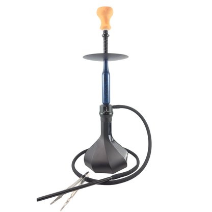27" Mona Matt Black Spiral Base Single Hose Hookah