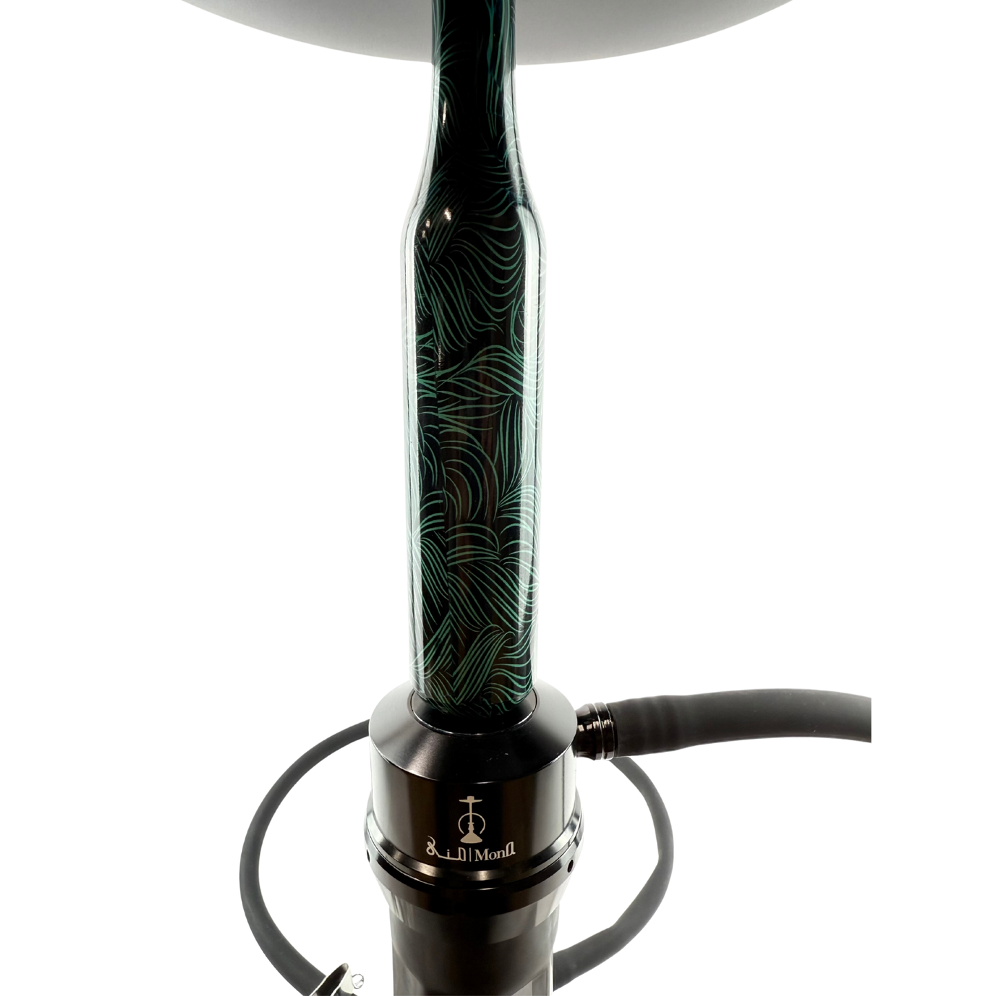 27" Mona Matt Black Spiral Base Single Hose Hookah