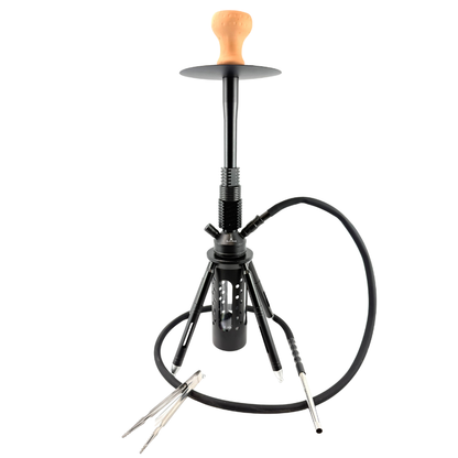 26" Mona Glass Cylindrical Base Single Hose with  Rocket Shaped Hookah