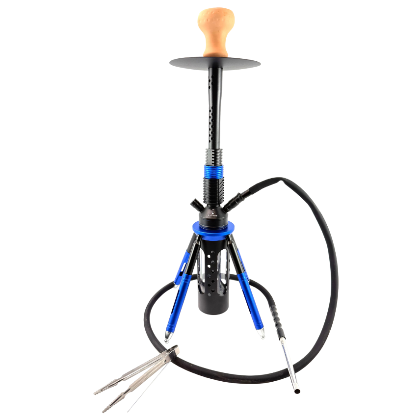 26" Mona Glass Cylindrical Base Single Hose with  Rocket Shaped Hookah