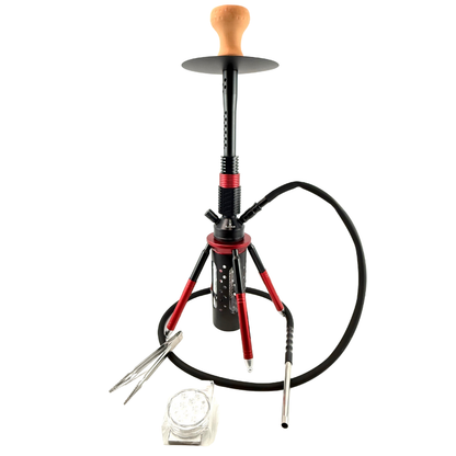 26" Mona Glass Cylindrical Base Single Hose with  Rocket Shaped Hookah