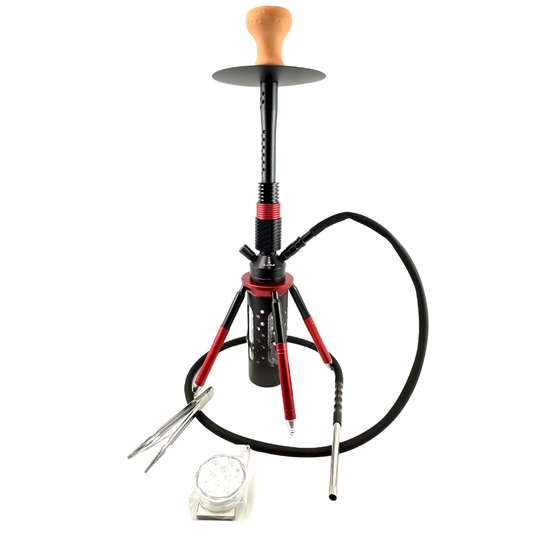 26" Mona Glass Cylindrical Base Single Hose with  Rocket Shaped Hookah