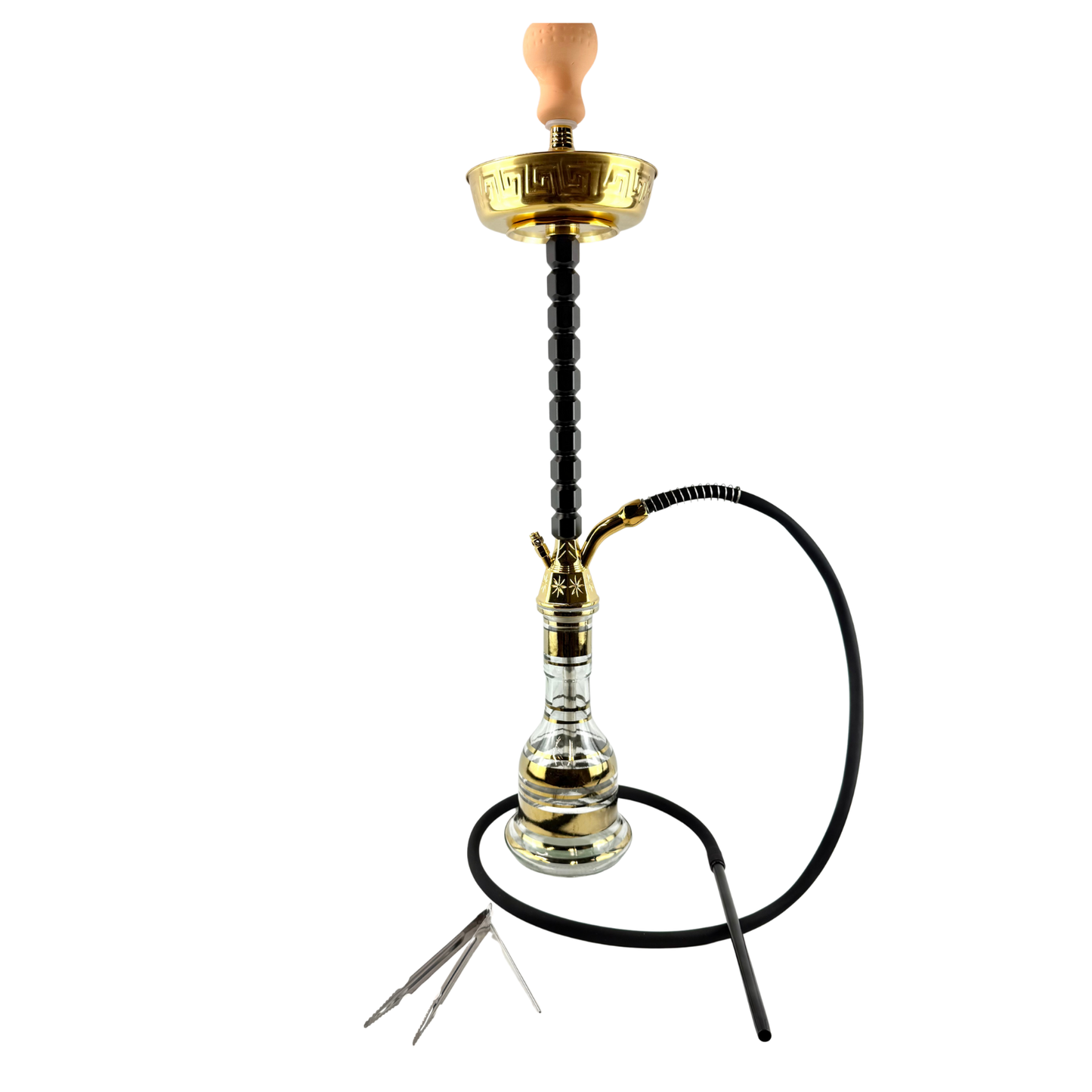 34" Mona Gold Plated Egyptian Base Single Hose Hookah