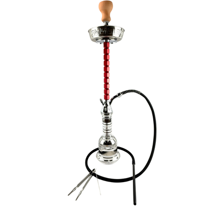 34" Mona Silver Plated Egyptian Base Single Hose Hookah