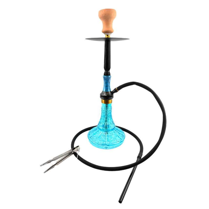 23" Mona Bohemian Style Glass Base Single Hose Hookah