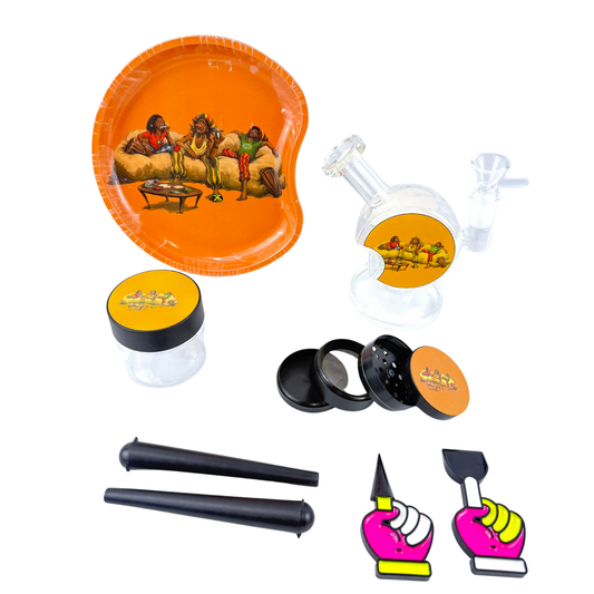 5" Glass Bong with Round Smoking Kit