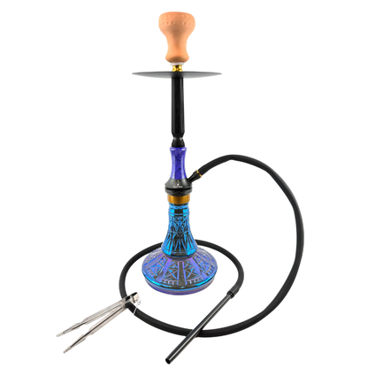23" Mona Bohemian Style Glass Base Single Hose Hookah