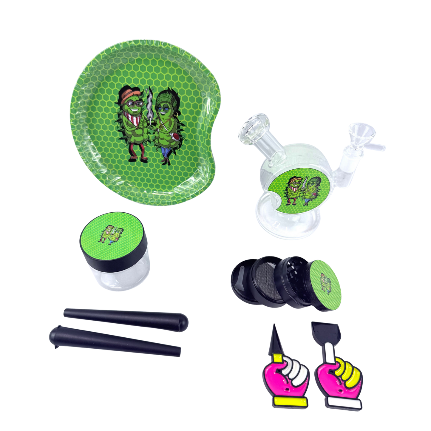 5" Glass Bong with Round Smoking Kit