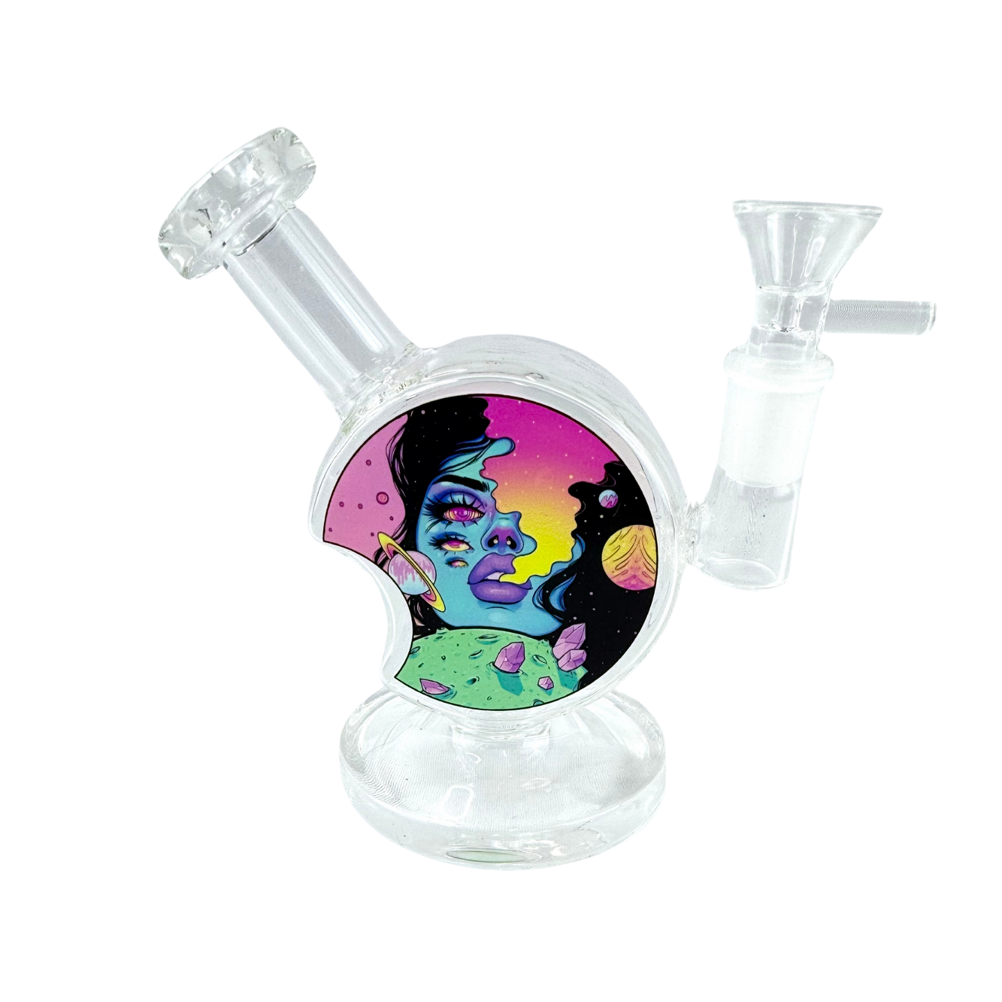 5" Glass Bong with Round Smoking Kit