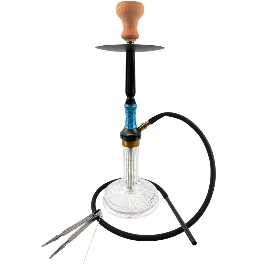 23" Mona Ribbed Bottom Wide Base Single Hose Hookah
