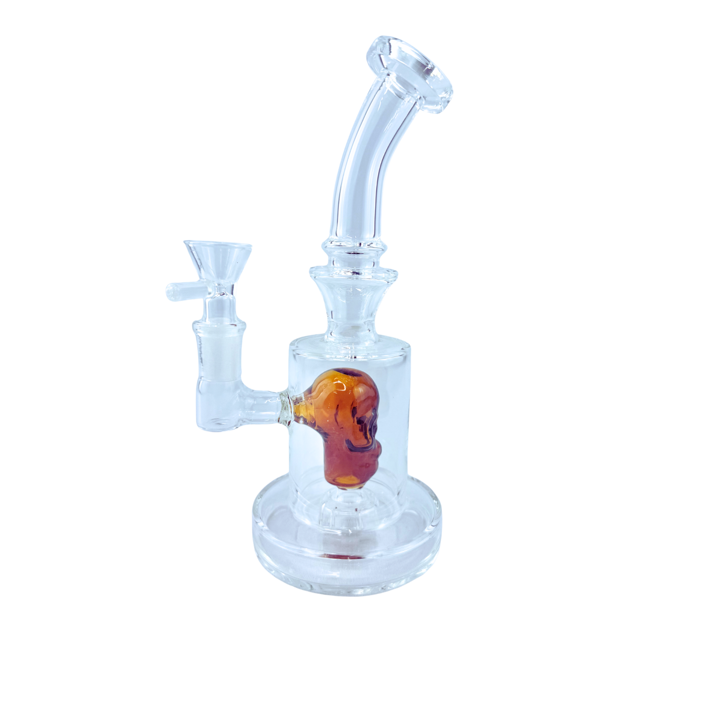 7.5" Assorted Skull Color Clear Bong