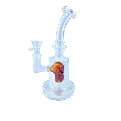 7.5" Assorted Skull Color Clear Bong