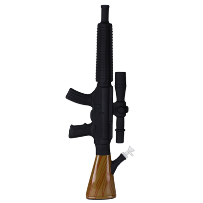 24" Huge Assault Rifle Bong Wooden Design