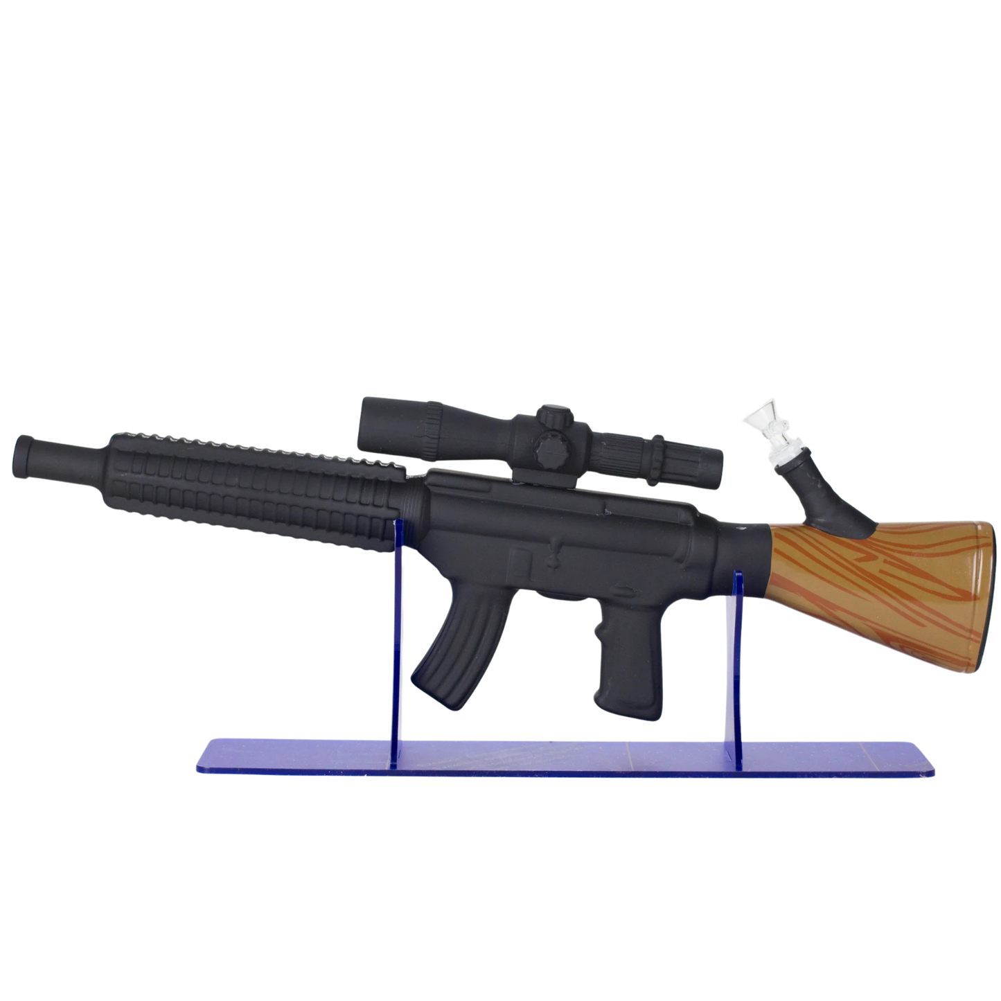24" Huge Assault Rifle Bong Wooden Design