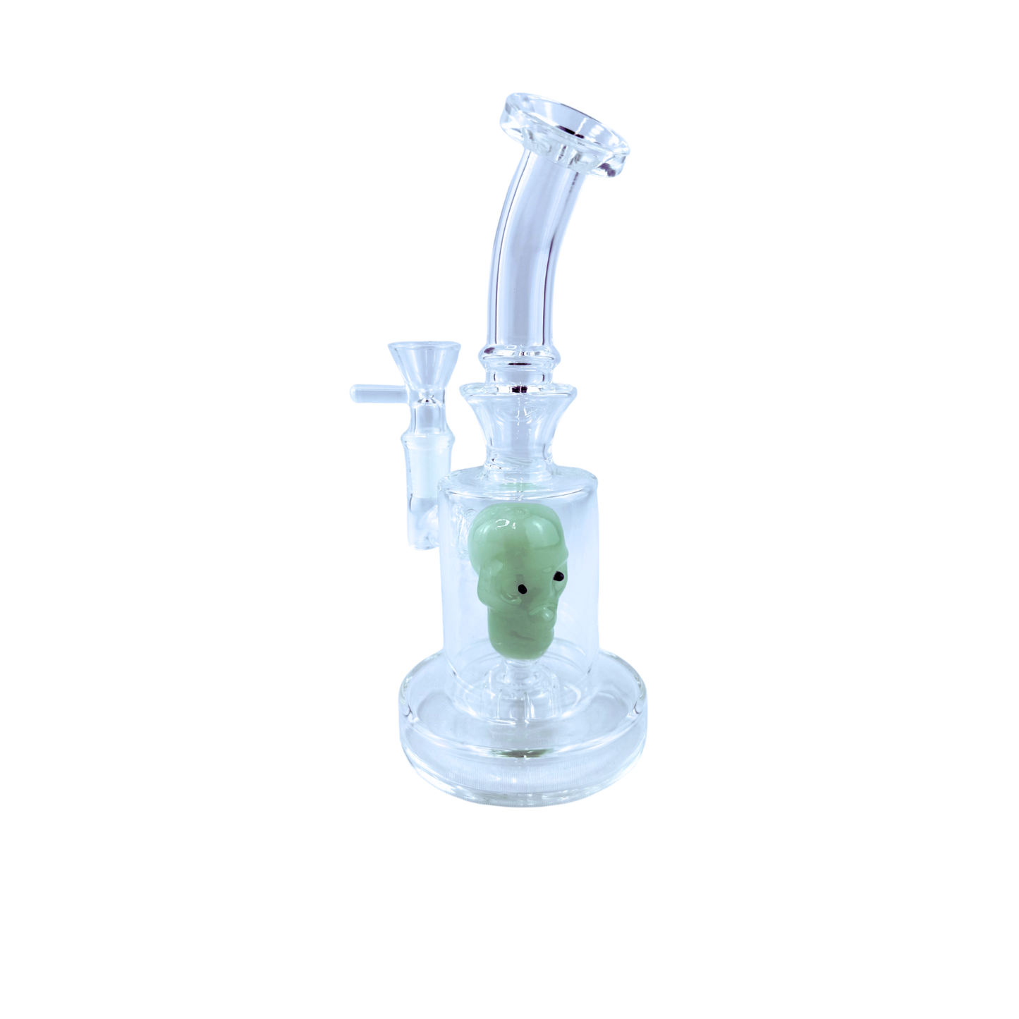 7.5" Assorted Skull Color Clear Bong