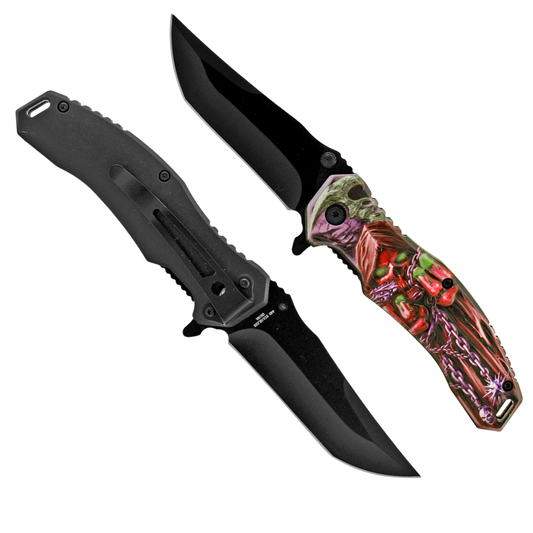 3 1/2" Black Blade / Reaper Red Handle
