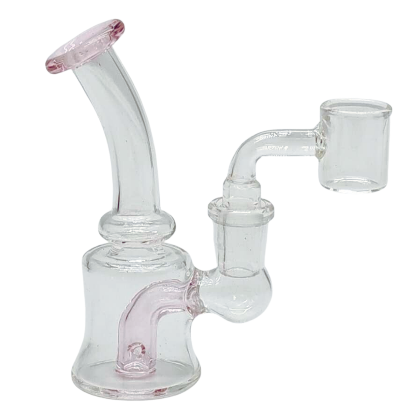 4" Glass Dab Rig Beaker travel set with slide bowl