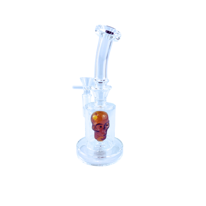 7.5" Assorted Skull Color Clear Bong