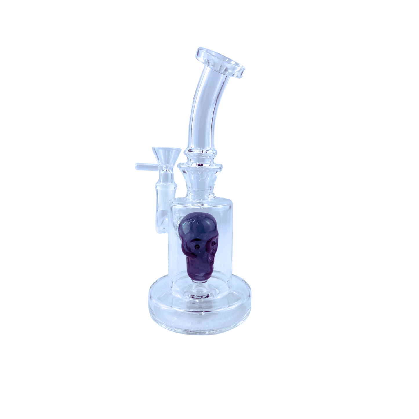 7.5" Assorted Skull Color Clear Bong