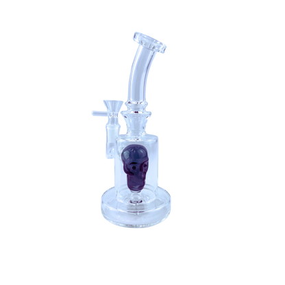 7.5" Assorted Skull Color Clear Bong