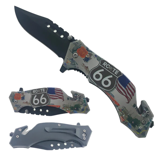 3" Black Blade / Route 66 Handle
