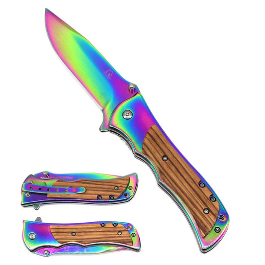 3" Rainbow Blade / Wood Handle