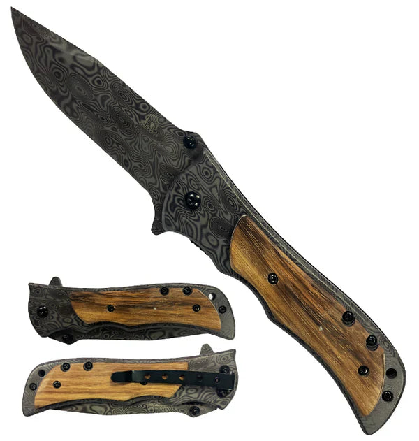 3" Demascus Blade / Wood Handle