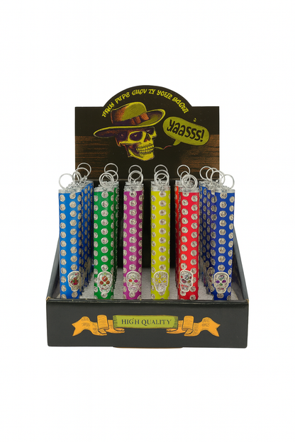 4.5'' Glass Chillum pipe with brush-Skull Design