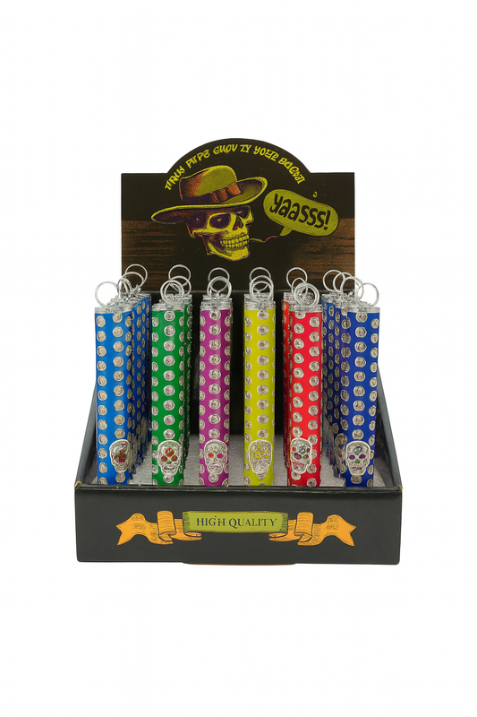 4.5'' Glass Chillum pipe with brush-Skull Design